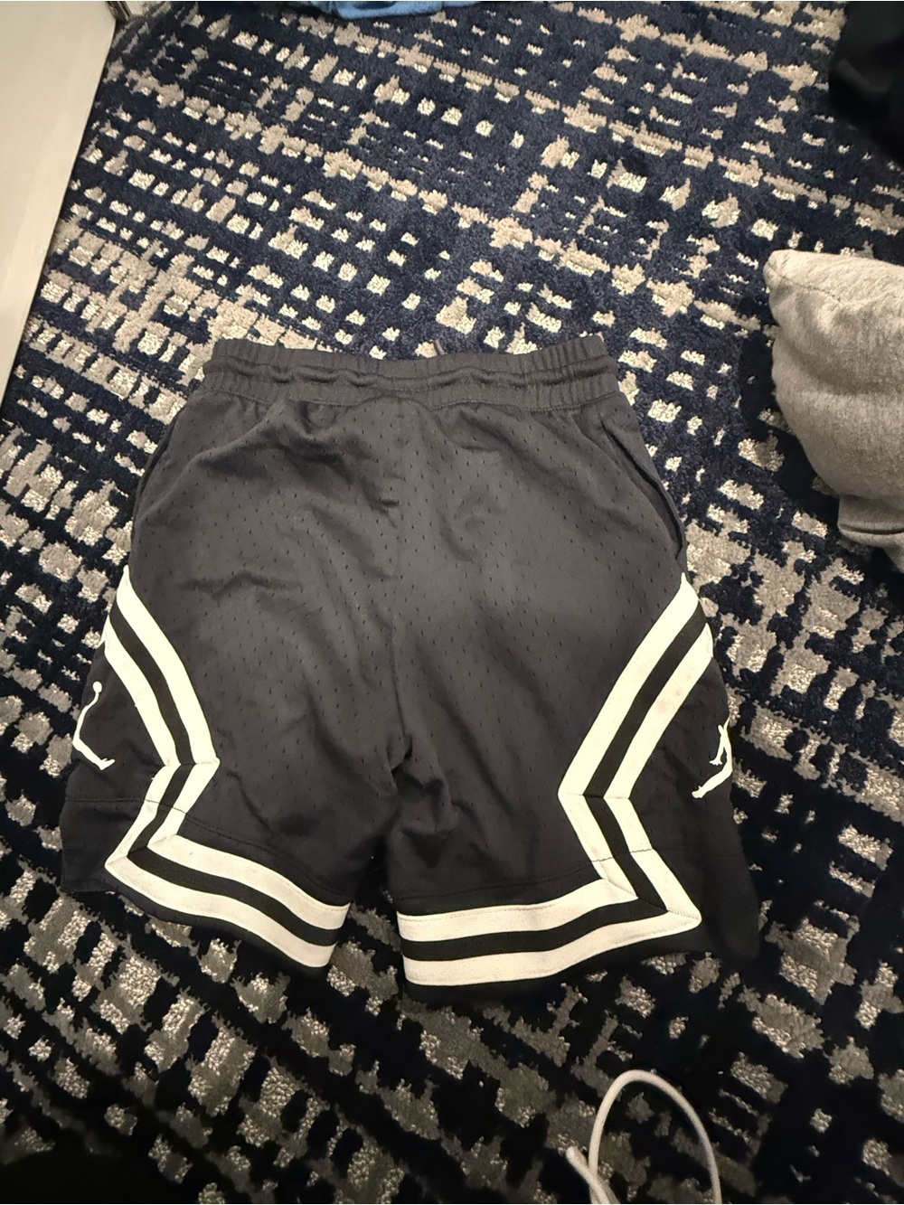Jordan Black Kids Shorts with White Accent Stripes